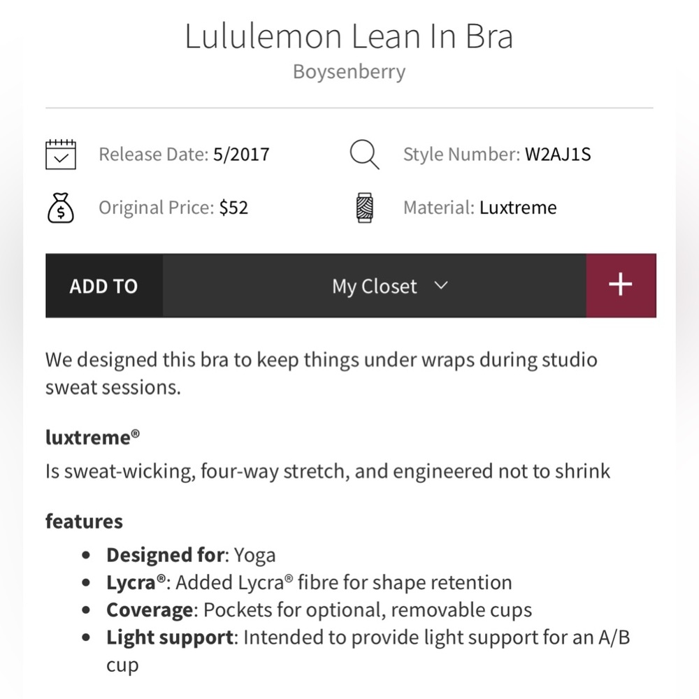 Lululemon Lean In Bra - Picture 2 of 7